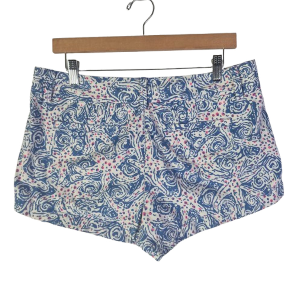 LILLY PULITZER "The Walsh" Star Crush Starfish Blue/Pink Shorts Womens Size 11 - Picture 2 of 7